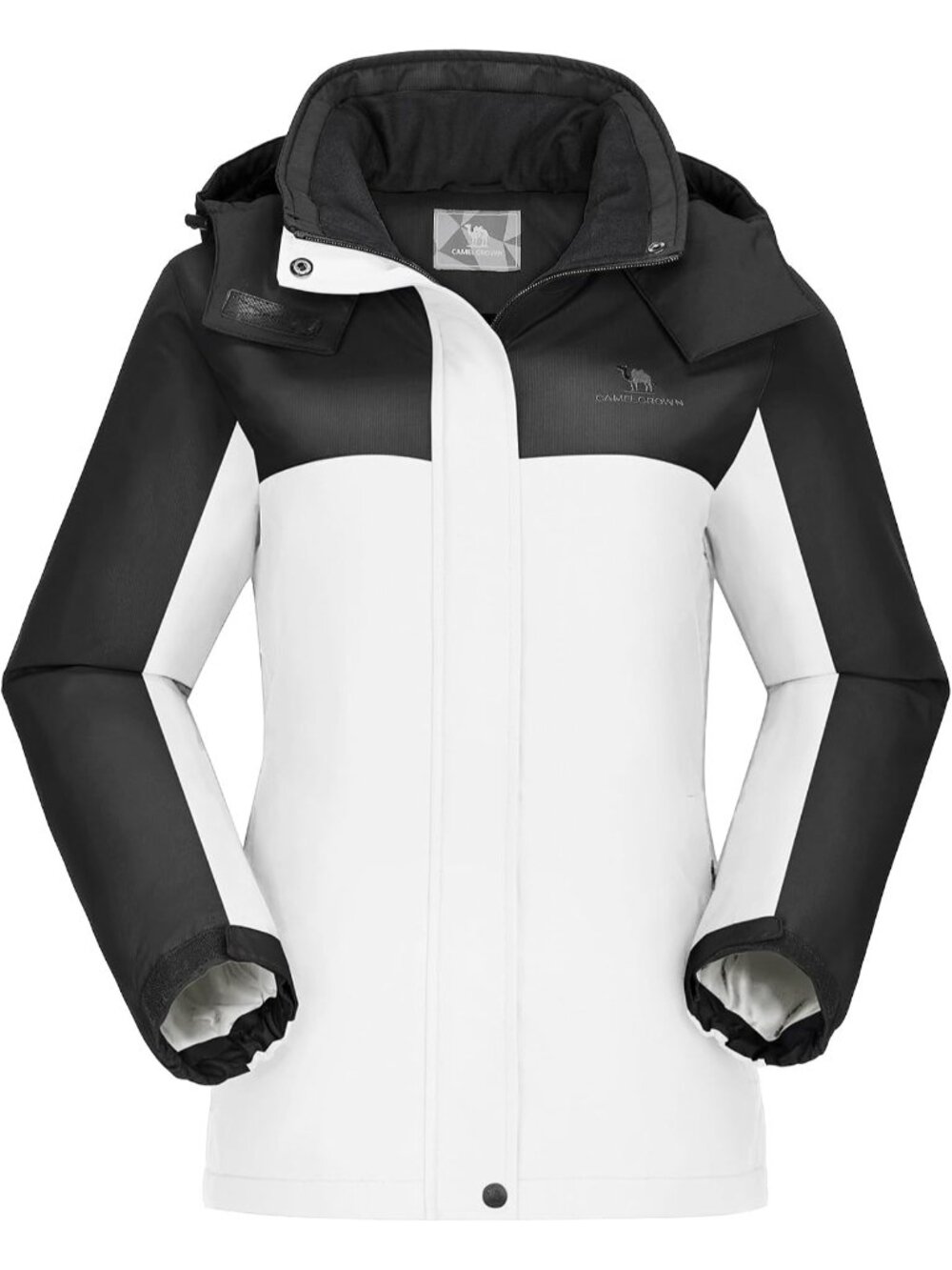 〽️Women Black White Winter Ski Snow Coat Warm Fleece Mountain Waterproof Jacket